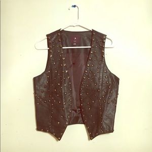 Studded leather vest